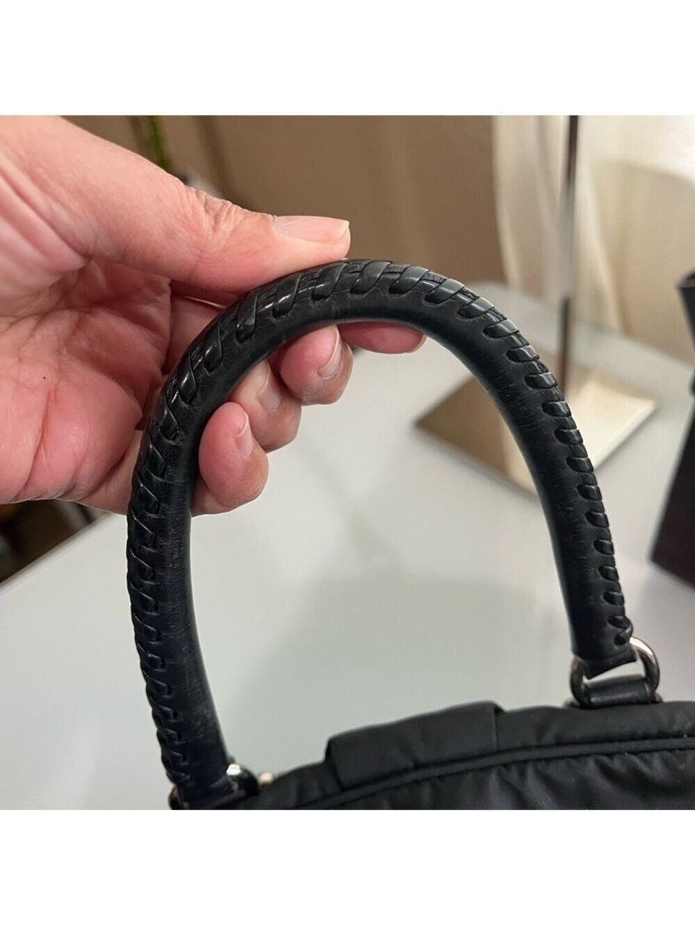 PRADA BLACK TESSUTO HANDBAG - Picture 12 of 16